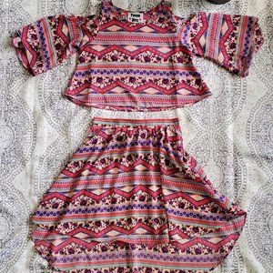 Tween Diva 2pc. Hi-Low Skirt & Cold Shoulder Top Set